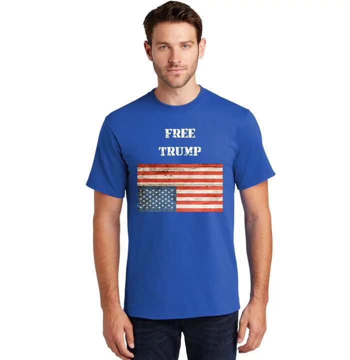 Free Donald Trump Upside Down United States Flag Meaningful Gift Tall T-Shirt