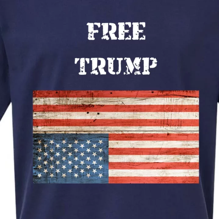 Free Donald Trump Upside Down United States Flag Meaningful Gift Sueded Cloud Jersey T-Shirt