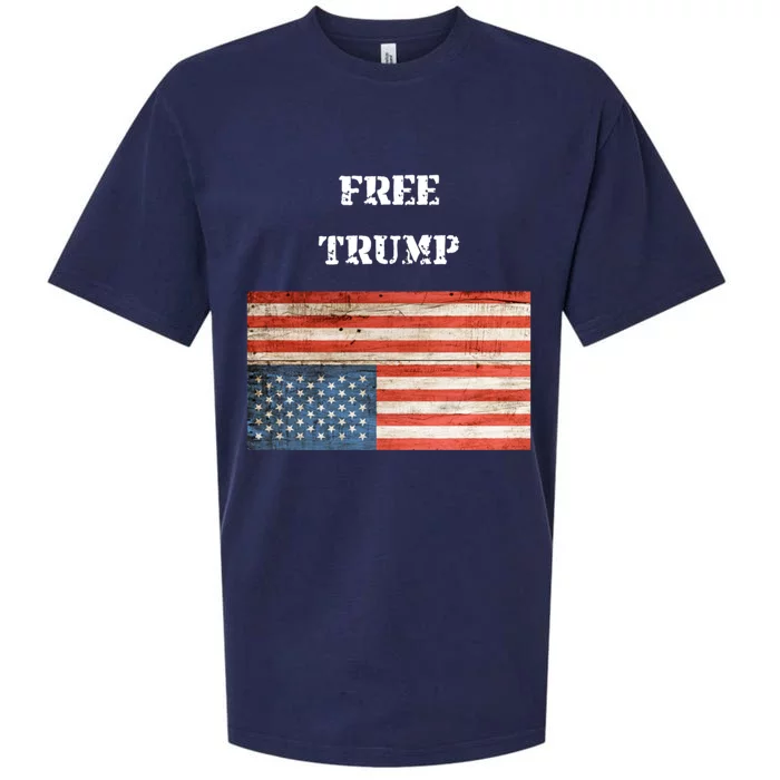 Free Donald Trump Upside Down United States Flag Meaningful Gift Sueded Cloud Jersey T-Shirt