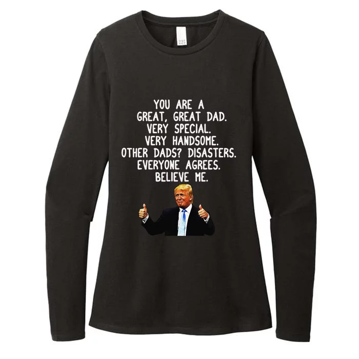 Funny Donald Trump Fathers Day Gag Gift Conservative Dad Womens CVC Long Sleeve Shirt