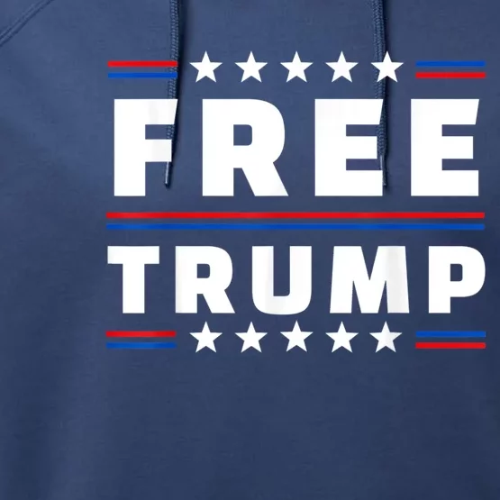 Free Donald Trump Republican Support Performance Fleece Hoodie