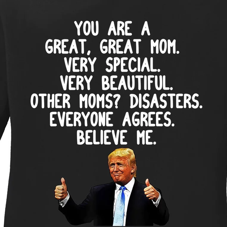 Funny Donald Trump Gift For Mother's Day Gag Gift Conservative Mom Ladies Long Sleeve Shirt