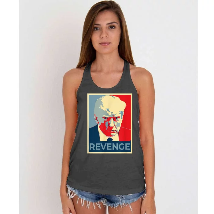 Free Donald Trump mug shot republican revenge MAGA 2024 Women's Knotted Racerback Tank