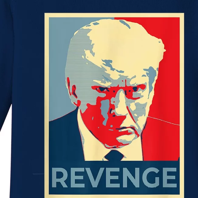 Free Donald Trump mug shot republican revenge MAGA 2024 Baby Long Sleeve Bodysuit