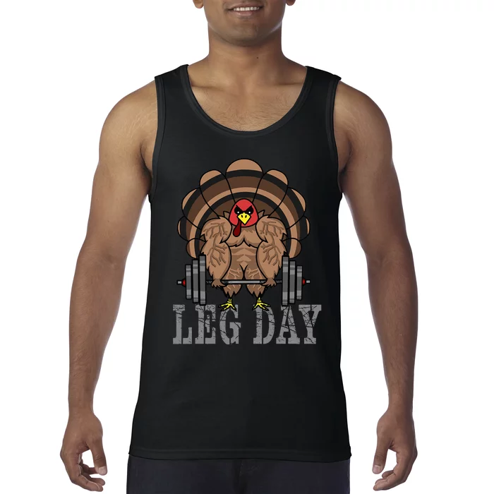 Funny Deadlifting Turkey Thanksgiving Leg Day Deadlift Tank Top