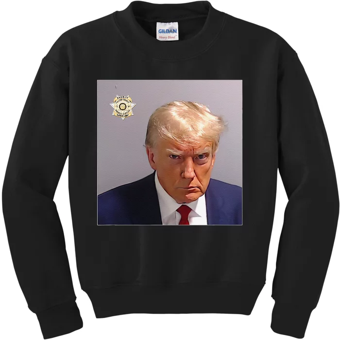 Funny Donald Trump Mugshot Lock Him Up Trump Kids Sweatshirt