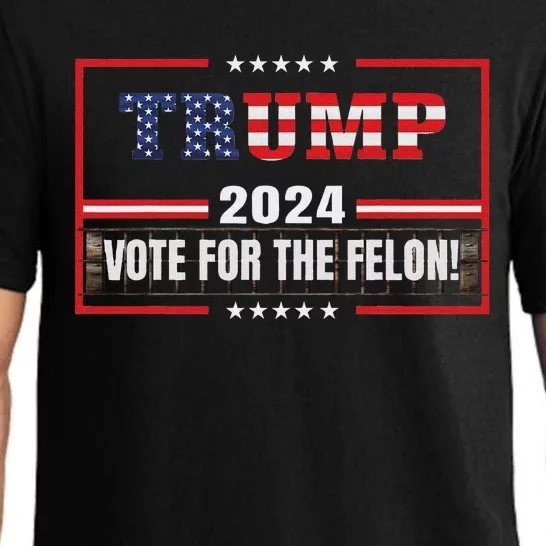 Funny Donald Trump Supporter 2024 Vote For The Felon Pajama Set