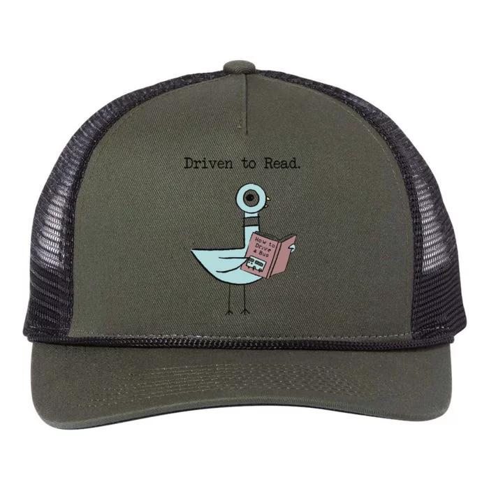 Funny Driven To Read Pigeon Library Reading Books Reader Funny Retro Rope Trucker Hat Cap