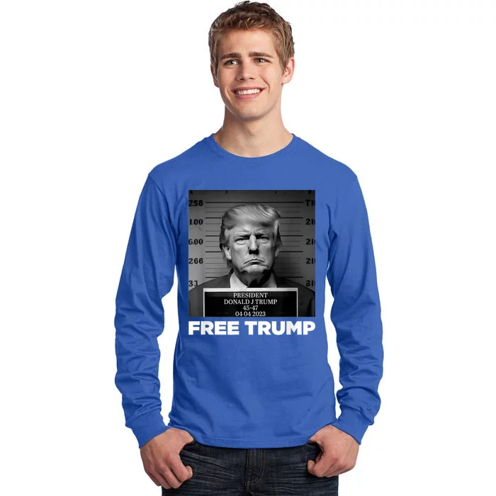 Free Donald Trump Mugshot Tall Long Sleeve T-Shirt