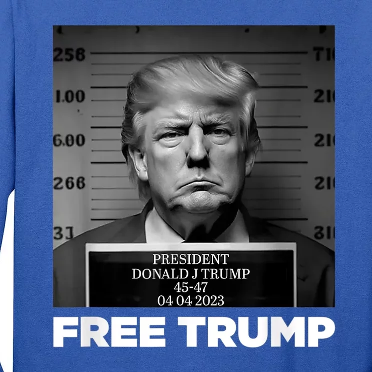 Free Donald Trump Mugshot Tall Long Sleeve T-Shirt