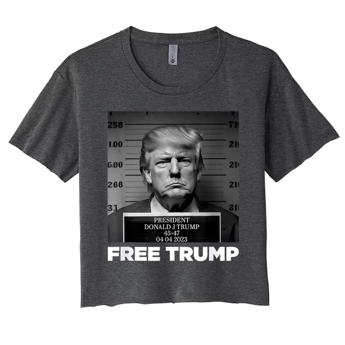 Free Donald Trump Mugshot Women's Crop Top Tee