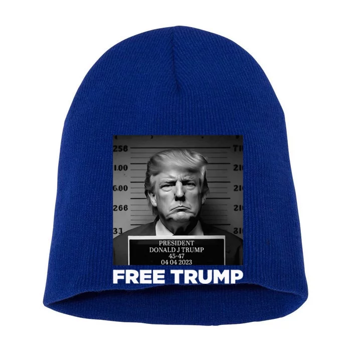 Free Donald Trump Mugshot Short Acrylic Beanie