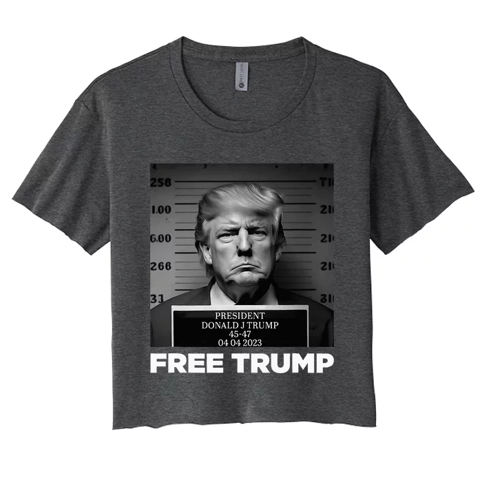 Free Donald Trump Mugshot Women's Crop Top Tee