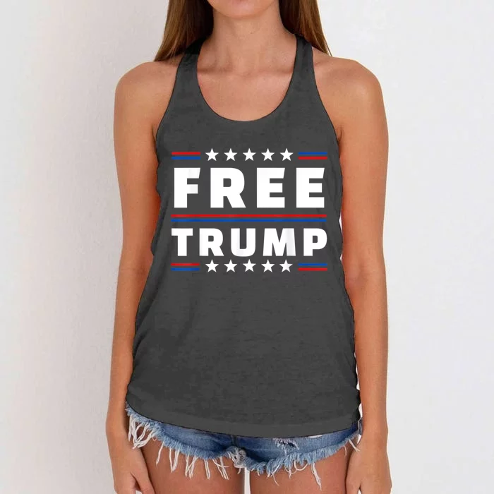 Free Donald Trump Republican Support Women's Knotted Racerback Tank