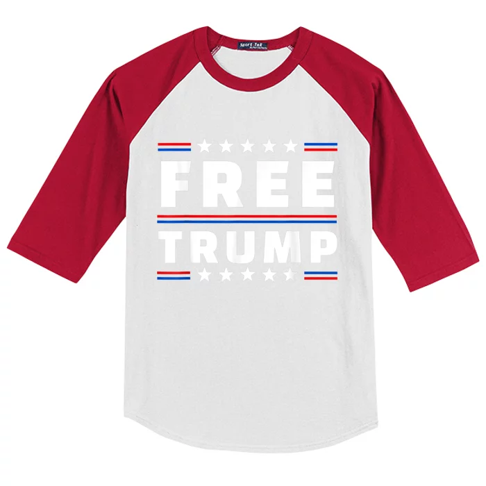 Free Donald Trump Republican Support Kids Colorblock Raglan Jersey