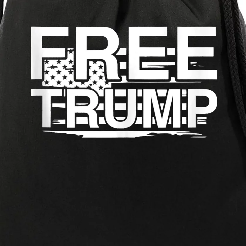 Free Donald Trump America Flag Drawstring Bag