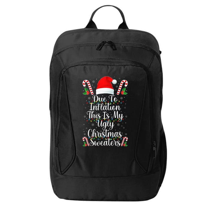 Funny Due to Inflation Ugly Christmas Sweaters City Backpack