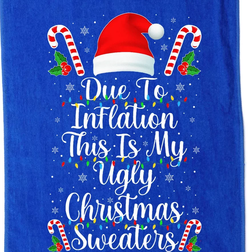 Funny Due to Inflation Ugly Christmas Sweaters Platinum Collection Golf Towel