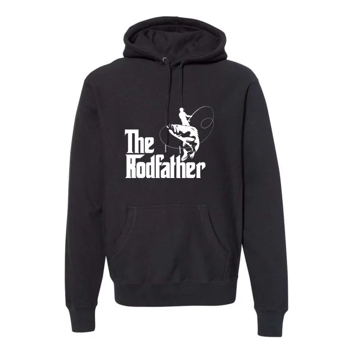 Father's Day The Rodfather Gift Fishing Dad Premium Hoodie