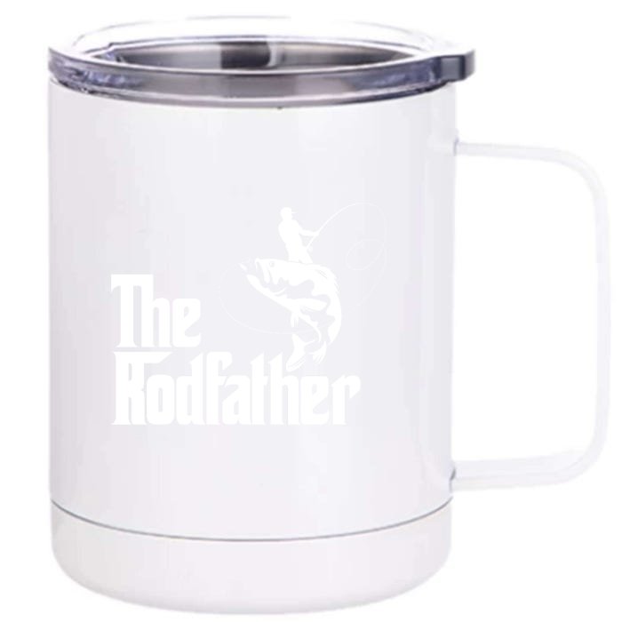 Father's Day The Rodfather Gift Fishing Dad Front & Back 12oz Stainless Steel Tumbler Cup