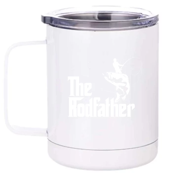 Father's Day The Rodfather Gift Fishing Dad Front & Back 12oz Stainless Steel Tumbler Cup