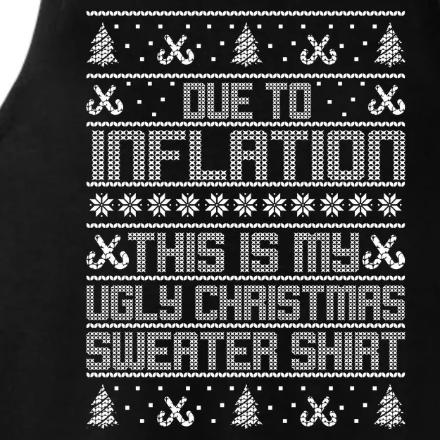 Funny Due To Inflation This Is My Ugly Christmas Sweater Ladies Tri-Blend Wicking Tank