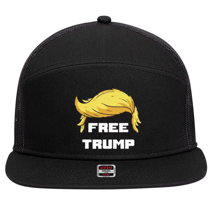 Free Donald Trump Republican Support 7 Panel Mesh Trucker Snapback Hat