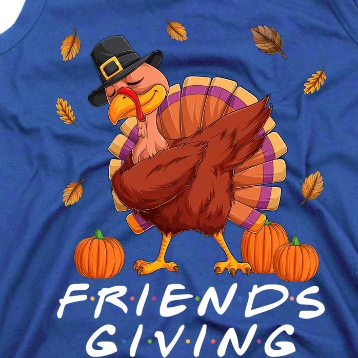 Friendsgiving Dabbing Turkey Fall Leaves Thanksgiving Autumn Cute Gift Tank Top