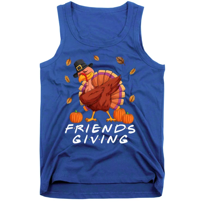 Friendsgiving Dabbing Turkey Fall Leaves Thanksgiving Autumn Cute Gift Tank Top