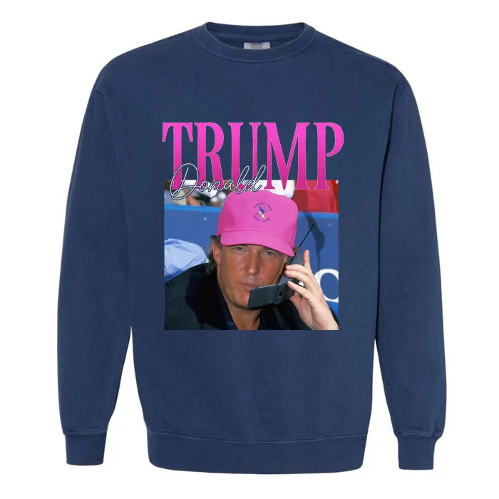 Funny Donald Trump Miss Me Yet Vintage 90s Trump Pink Garment-Dyed Sweatshirt