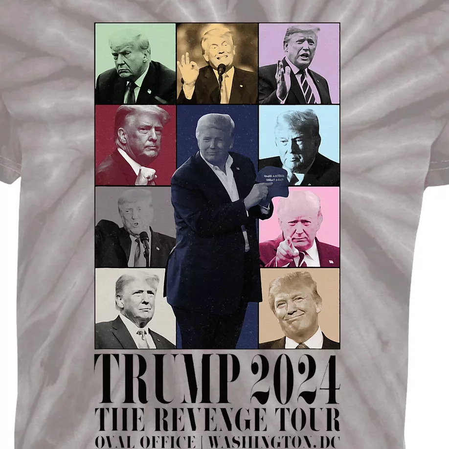 Funny Donald Trump The Revenge 2024 Ultra Maga Kids Tie-Dye T-Shirt