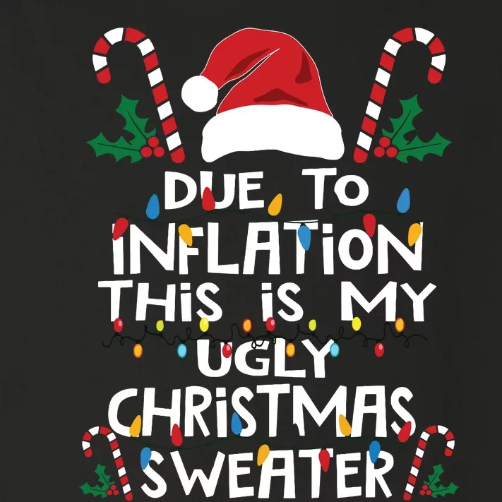 Funny Due To Inflation Ugly Christmas Sweaters Toddler Long Sleeve Shirt