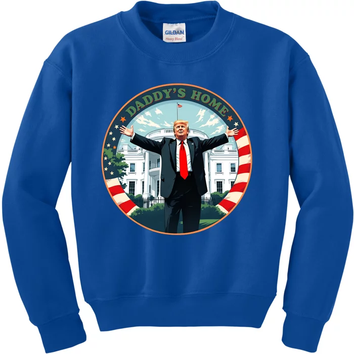 Funny Donald Trump White House 2024 President 47 Daddys Home Kids Sweatshirt