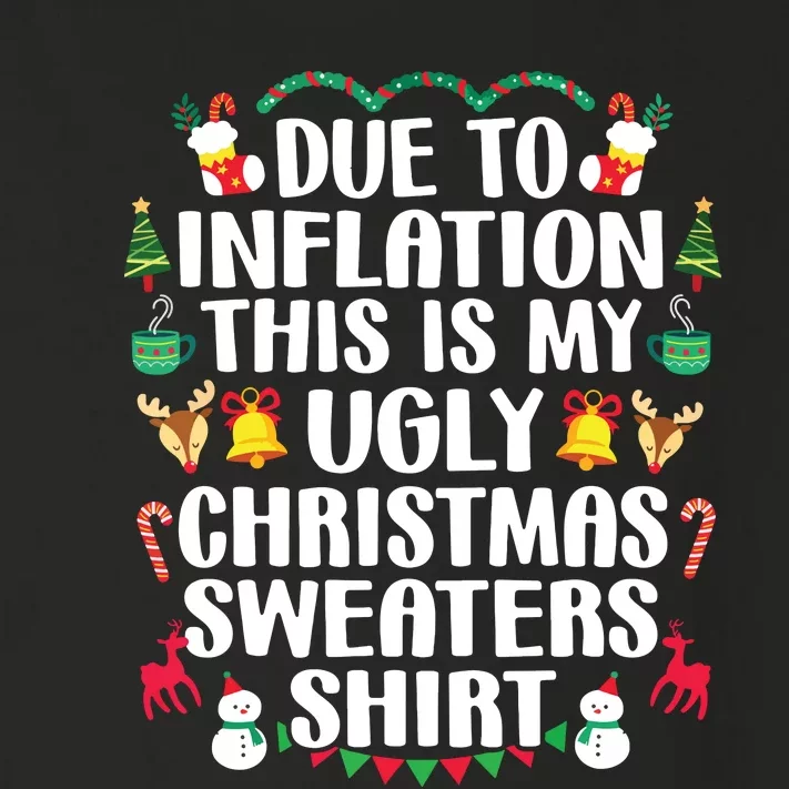 Funny Due To Inflation Ugly Christmas Sweaters Toddler Long Sleeve Shirt