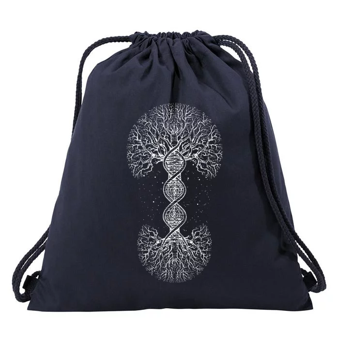 Funny DNA Tree Of Life Science Of Genetics Earth Day Genealogy Drawstring Bag