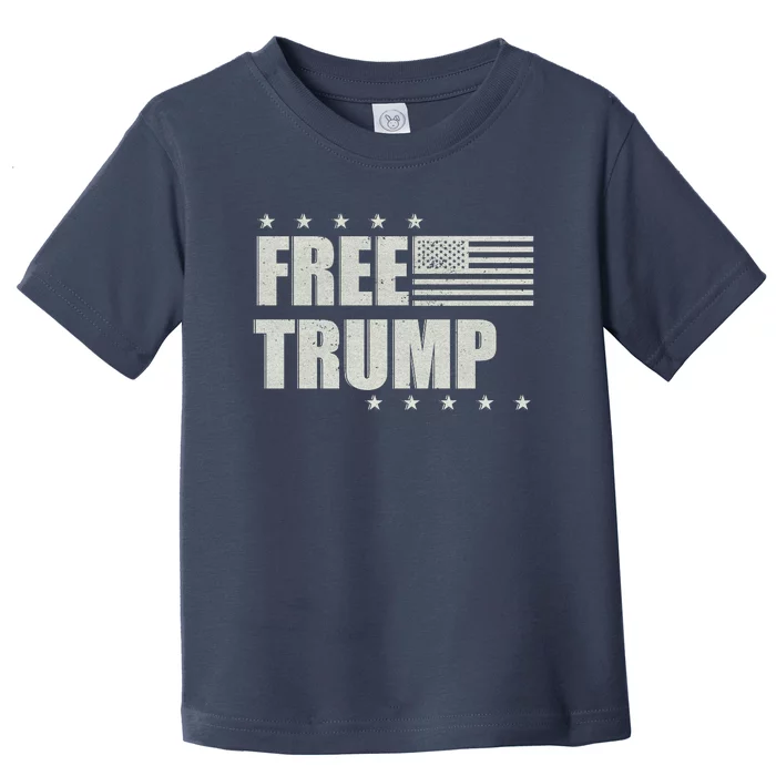 Free Donald Trump American Flag Toddler T-Shirt