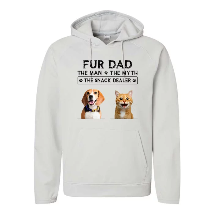 fur dad the man the myth the snack dealer Performance Fleece Hoodie