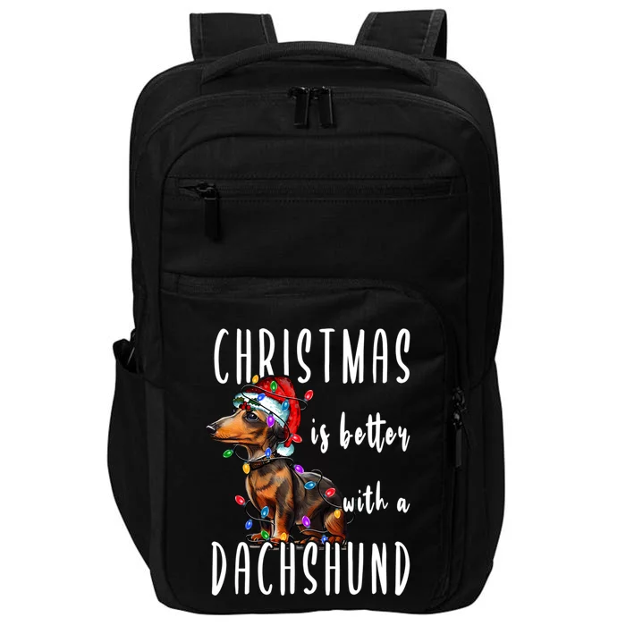 Funny Dachshund Ugly Christmas Gift Impact Tech Backpack