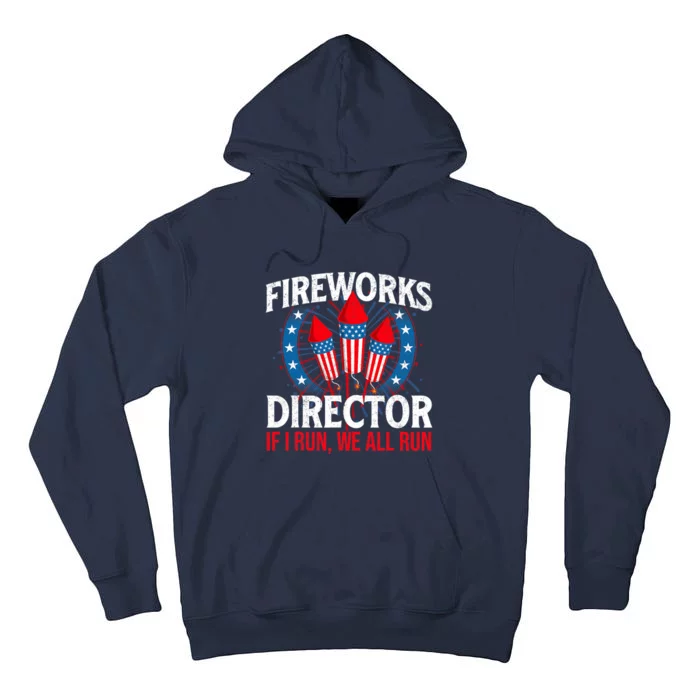 Fireworks Director USA American Flag 4th Of July Fourth Tall Hoodie