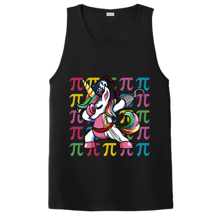 Funny Dabbing Unicorn Pirate Happy Pi Day Funny Gift Great Gift Performance Tank