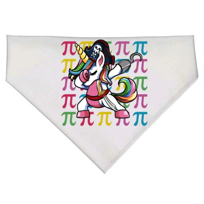 Funny Dabbing Unicorn Pirate Happy Pi Day Funny Gift Great Gift USA-Made Doggie Bandana