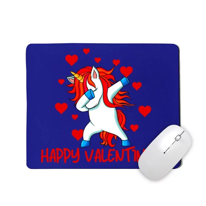 Funny Dabbing Unicorn Happy Valentines Heart Cute Gift Mousepad