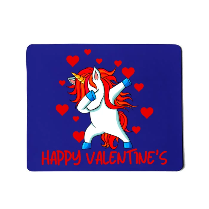 Funny Dabbing Unicorn Happy Valentines Heart Cute Gift Mousepad