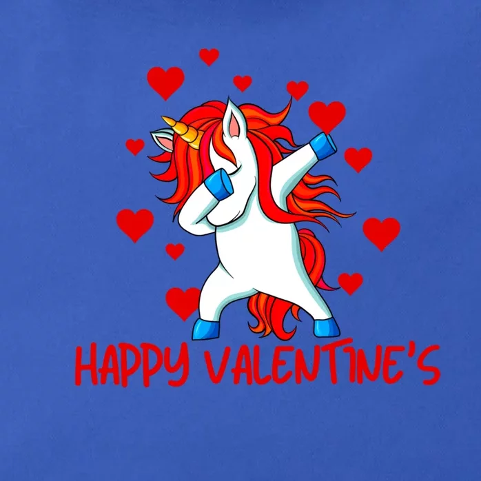 Funny Dabbing Unicorn Happy Valentines Heart Cute Gift Zip Tote Bag