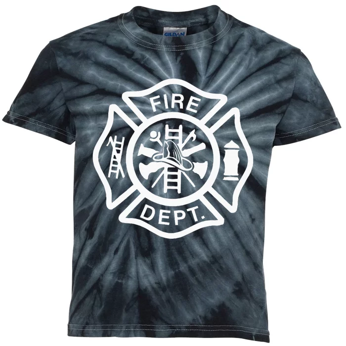 Fire Department Uniform Fireman Symbol Firefighter Gear Kids Tie-Dye T-Shirt