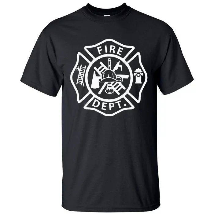 Fire Department Uniform Fireman Symbol Firefighter Gear Tall T-Shirt