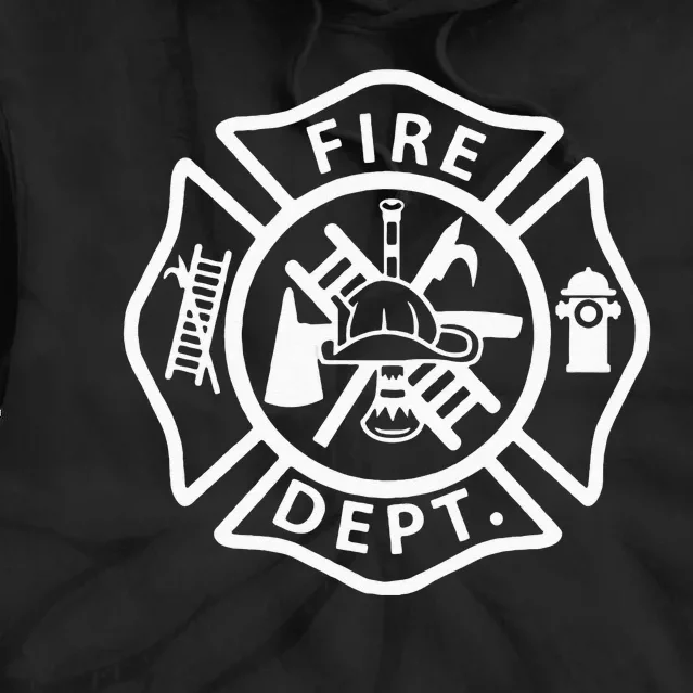 Fire Department Uniform Fireman Symbol Firefighter Gear Tie Dye Hoodie