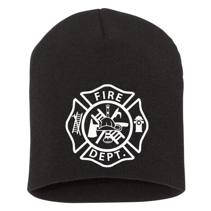 Fire Department Uniform Fireman Symbol Firefighter Gear Short Acrylic Beanie