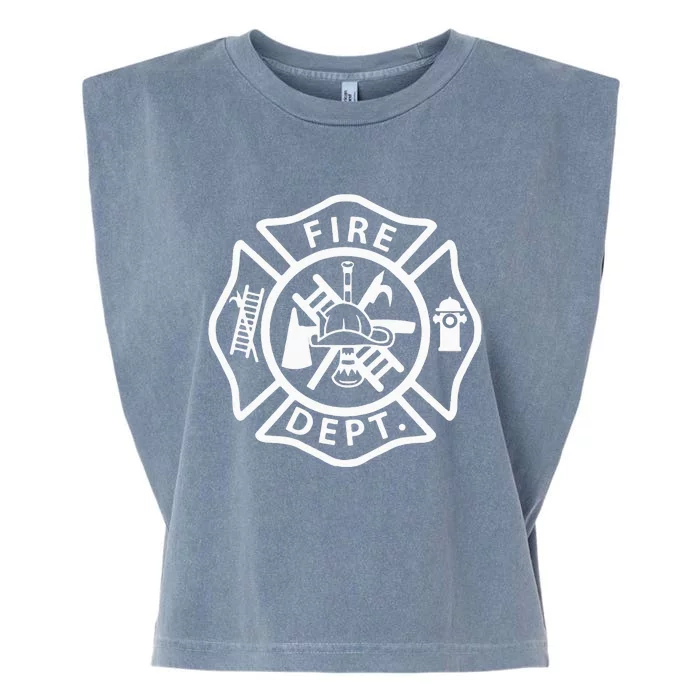 Fire Department Uniform Fireman Symbol Firefighter Gear Garment-Dyed Women's Muscle Tee