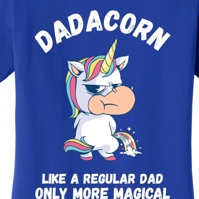 Fathers Day Unicorn Funny Dad Pony Magical Dad Fatherhood Gift Women's T-Shirt